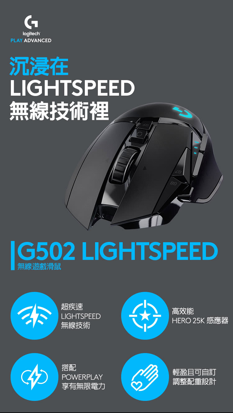 Logitech G G502 LIGHTSPEED 高效能