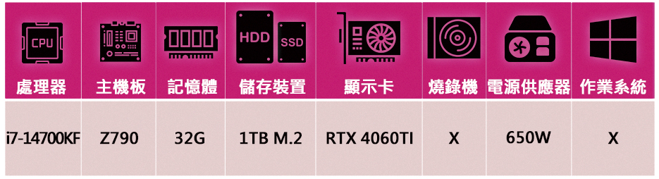華碩平台 i7二十核GeForce RTX 4060Ti{狂