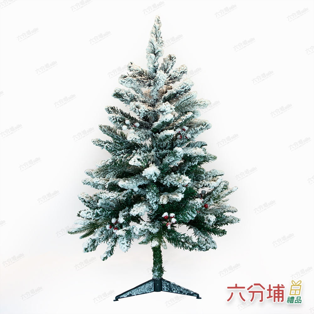 六分埔禮品 4尺頂級植絨雪花聖誕樹-裸樹(聖誕節耶誕節120