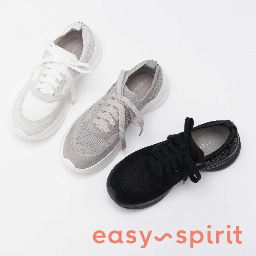 Easy Spirit CARAF 織布亮鑽拼接綁帶休閒鞋(