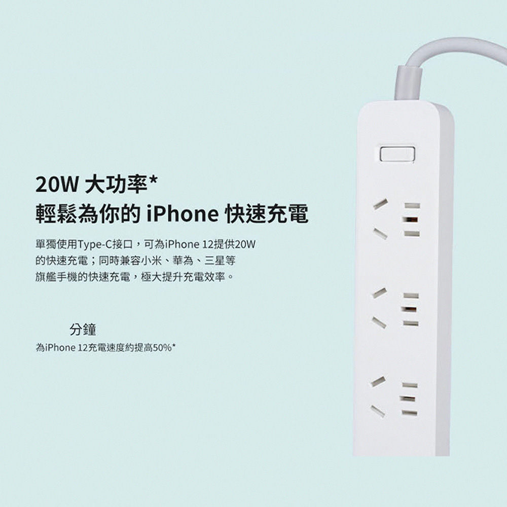 小米 插線板 20W 快充版 2A1C(1.8m 平輸版)好