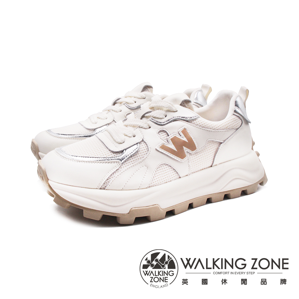 WALKING ZONE 女 W系列運動休閒鞋 女鞋(米白)
