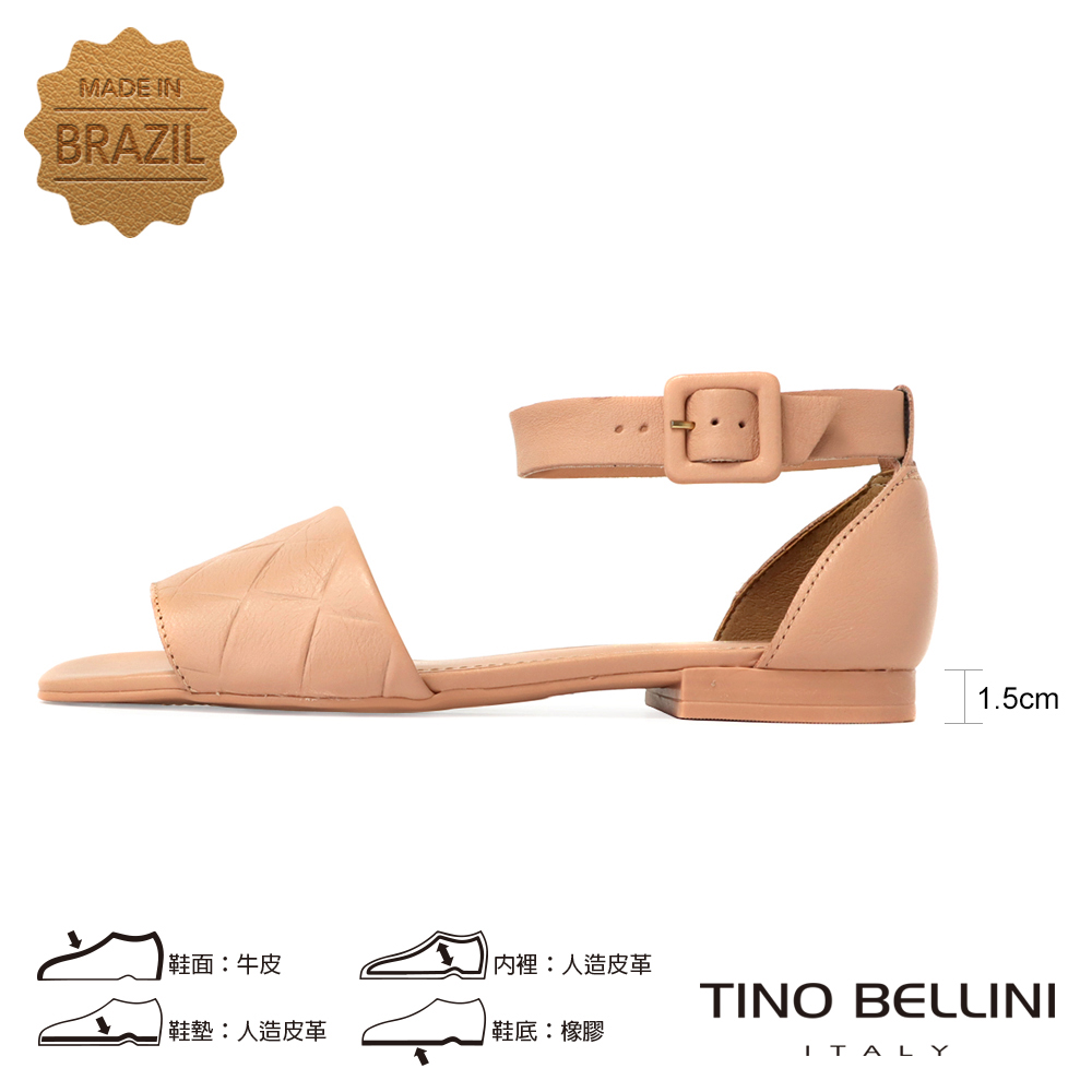 TINO BELLINI 貝里尼 巴西進口菱格紋平底涼鞋FS