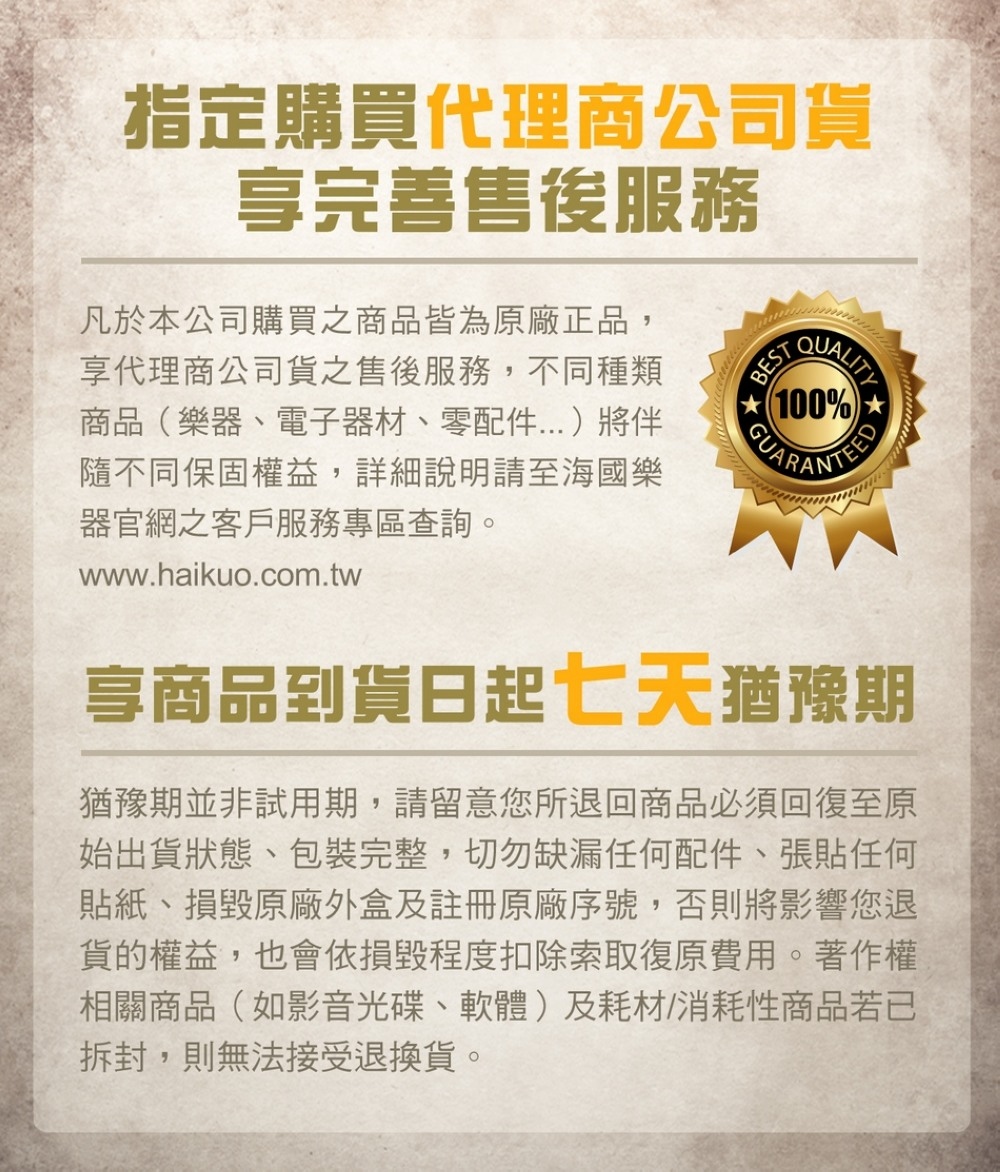 猶豫期並非試用期,請留意您所退回商品必須回復至原