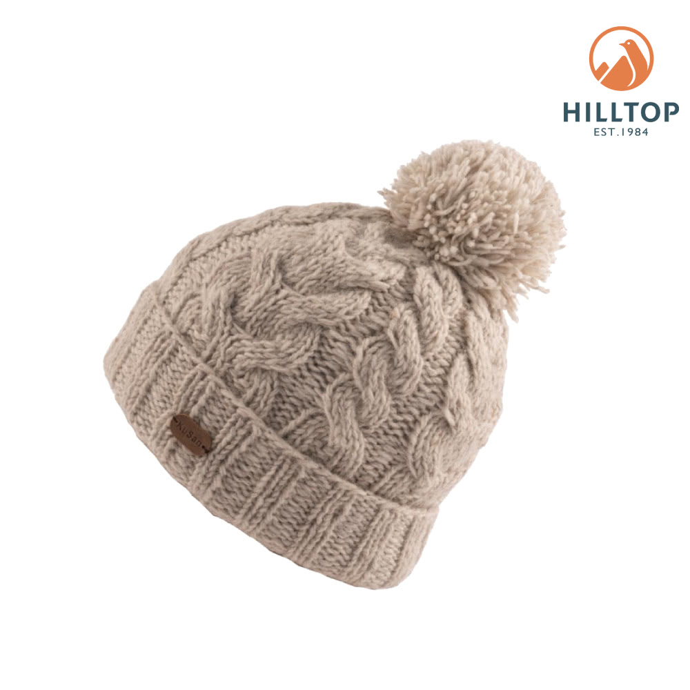 Hilltop 山頂鳥 KuSan 素色針織毛球保暖羊毛帽 