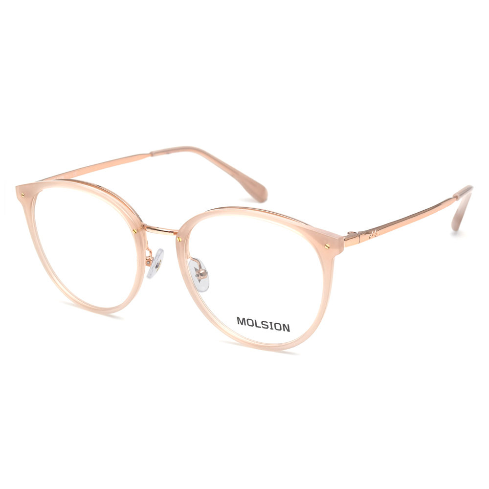 MOLSION 陌森 貓眼膠框光學眼鏡(透粉膚色 玫瑰金#M