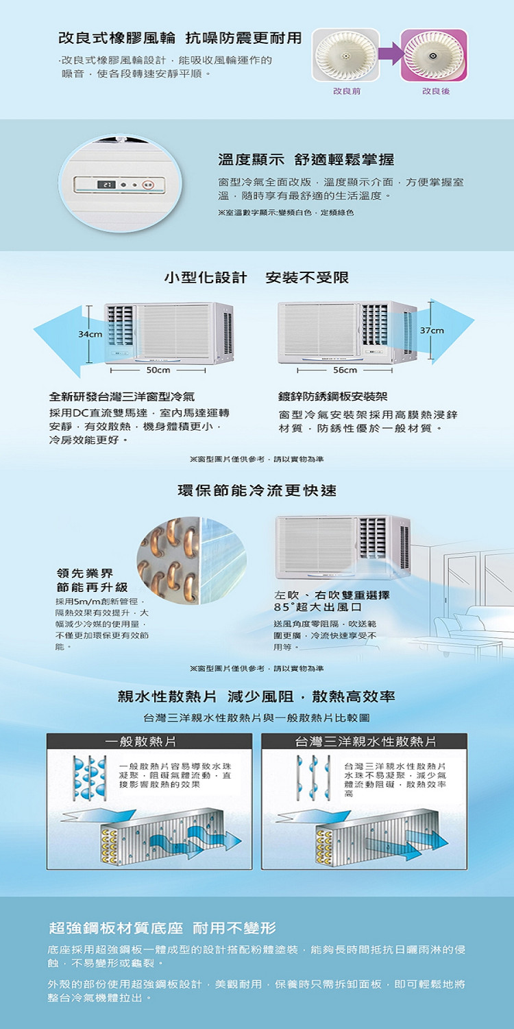 SANLUX 台灣三洋 福利品3-5坪定頻窗型右吹冷專冷氣(