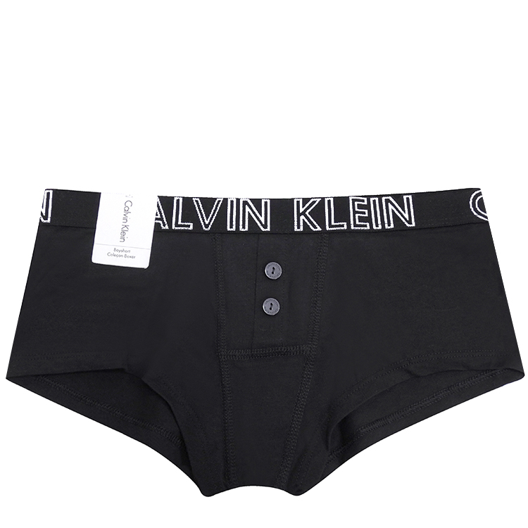 Calvin Klein 凱文克萊 棉質低腰平口內褲-黑色(