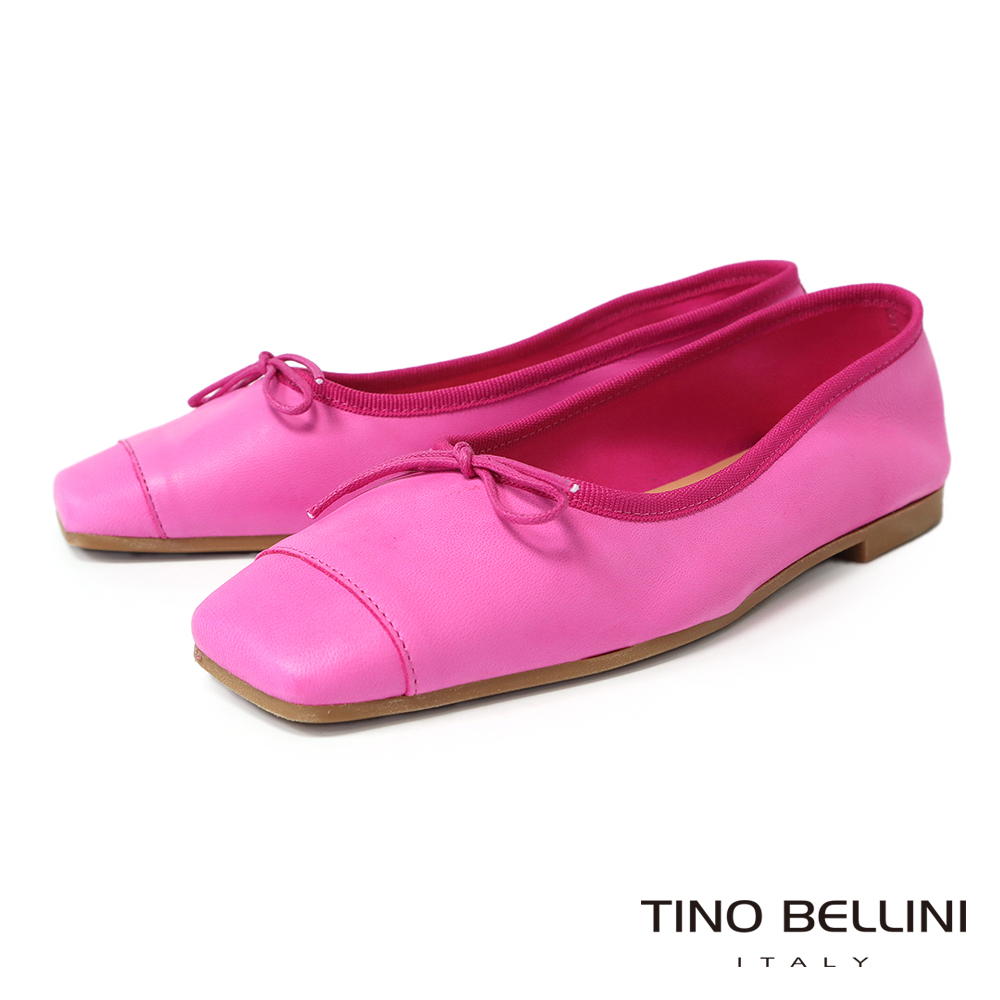 TINO BELLINI 貝里尼 義大利進口素面方頭拼接芭蕾