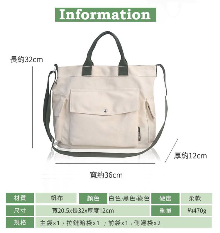 主袋x1  拉鏈暗袋x1前袋x1側邊袋x2