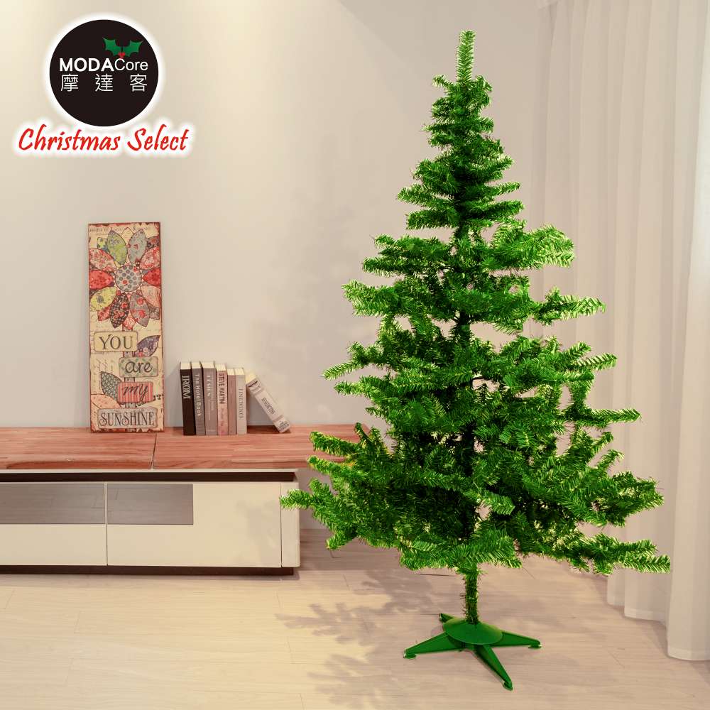 摩達客 7尺/7呎-210cm特仕幸福型綠色聖誕樹裸樹-不含