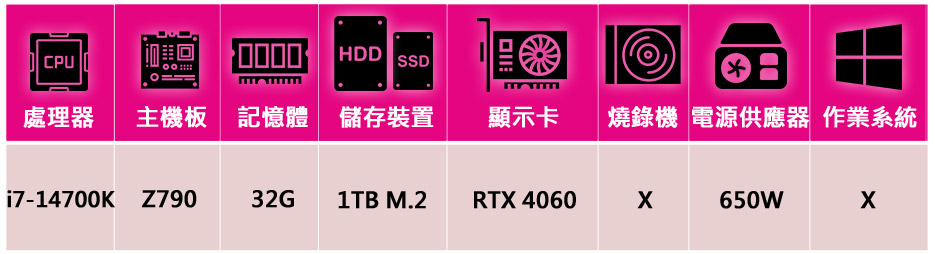 華碩平台 i7二十核GeForce RTX 4060{弦月狂