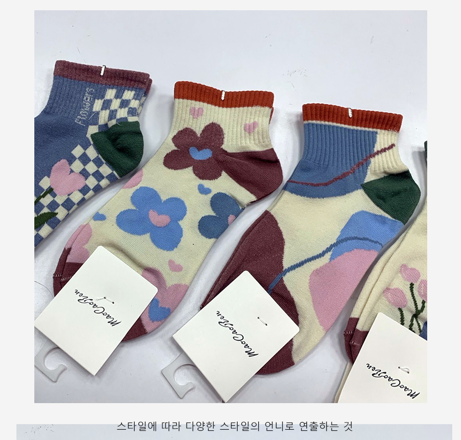 Socks Form 襪子瘋 5雙組-法式復古風100%純棉