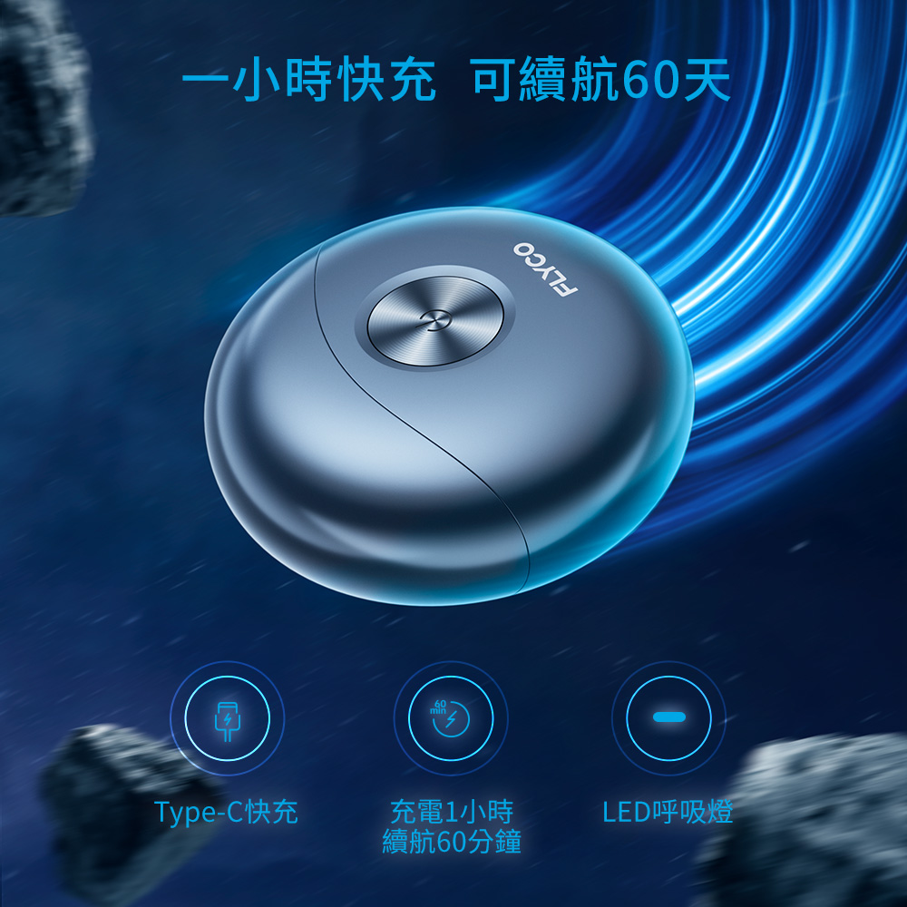 一小時快充 可續航60天 TypeC快充 充電1小時 續航60分鐘 LED呼吸燈 
