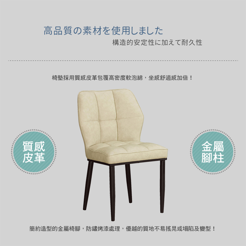 BODEN 洛納工業風皮革餐椅/單椅/休閒椅/洽談椅/商務椅