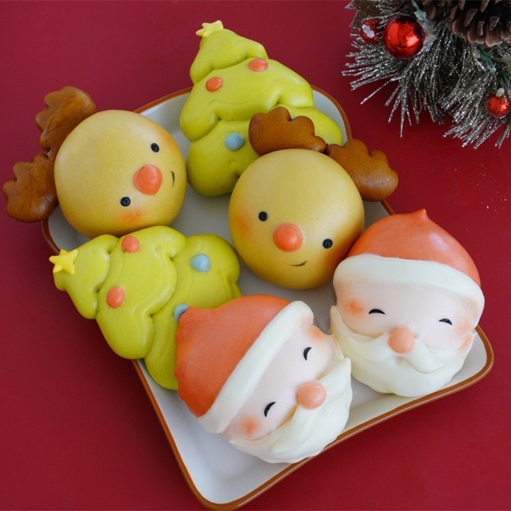 美姬饅頭 聖誕節鮮乳造型饅頭(一盒6入) 推薦