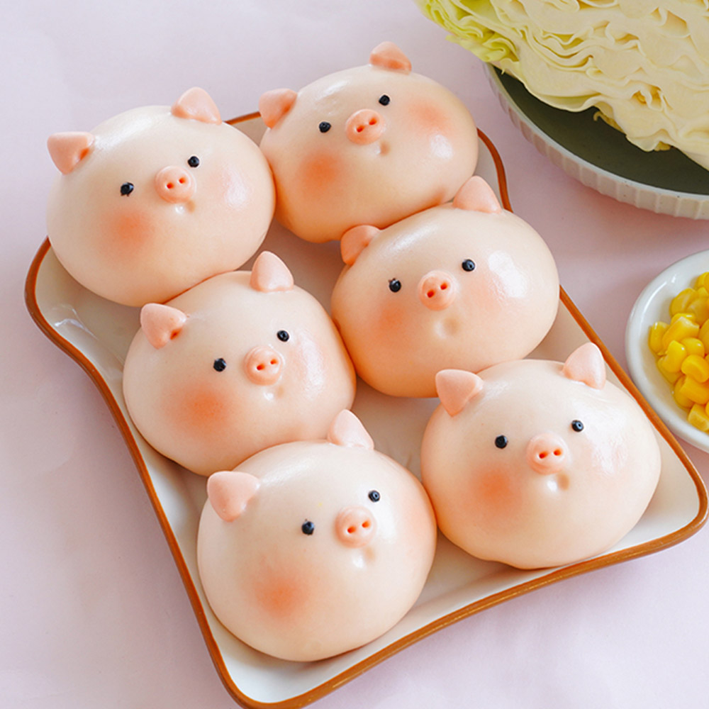 美姬饅頭 玉米高麗菜粉紅豬豬肉包(一盒6入) 推薦