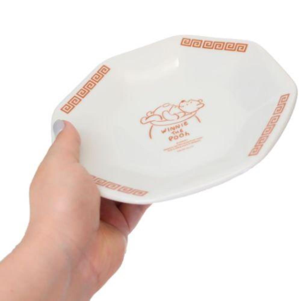 小禮堂 迪士尼 小熊維尼 陶瓷八角盤 - 中華風格款(平輸品