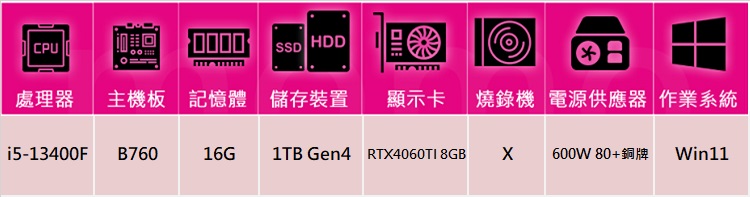 華碩平台 i5十核GeForce RTX 4060TI Wi