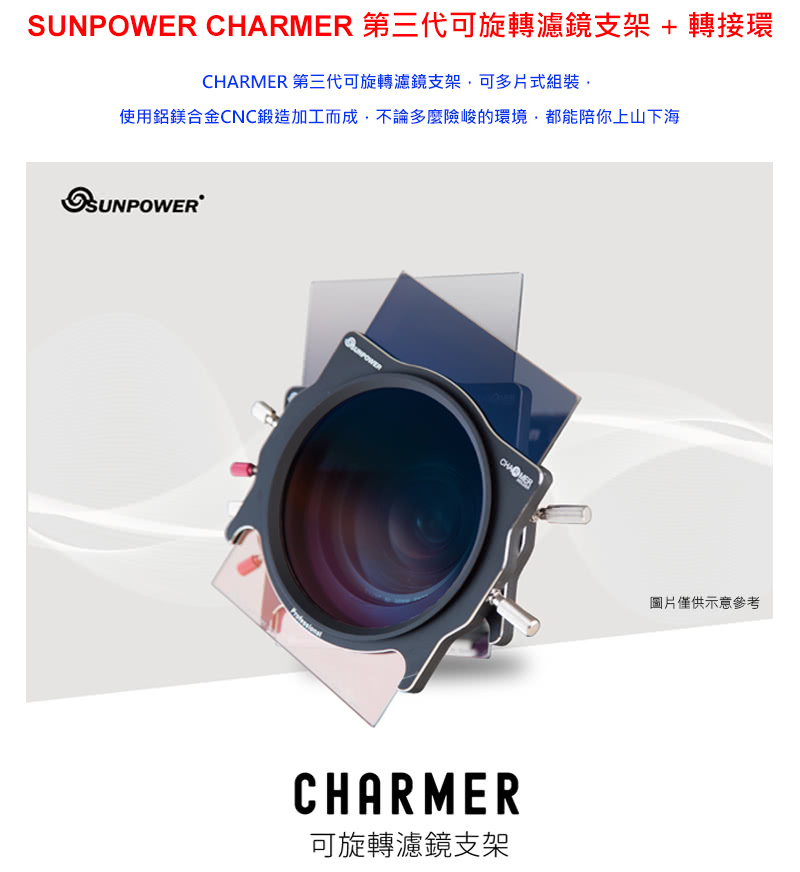 SUNPOWER CHARMER 第三代可旋轉濾鏡支架+轉接