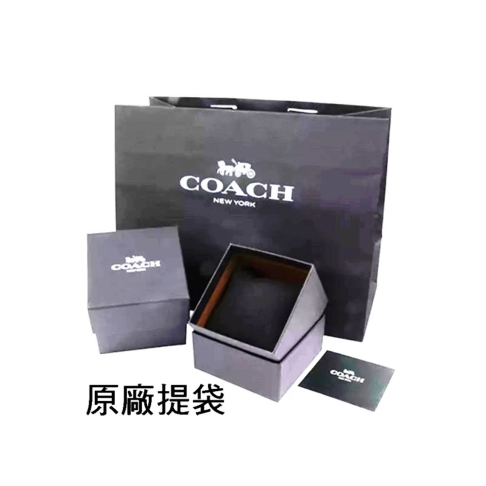 COACH 官方授權C2 經典時尚黑色米蘭女錶-37mm-贈