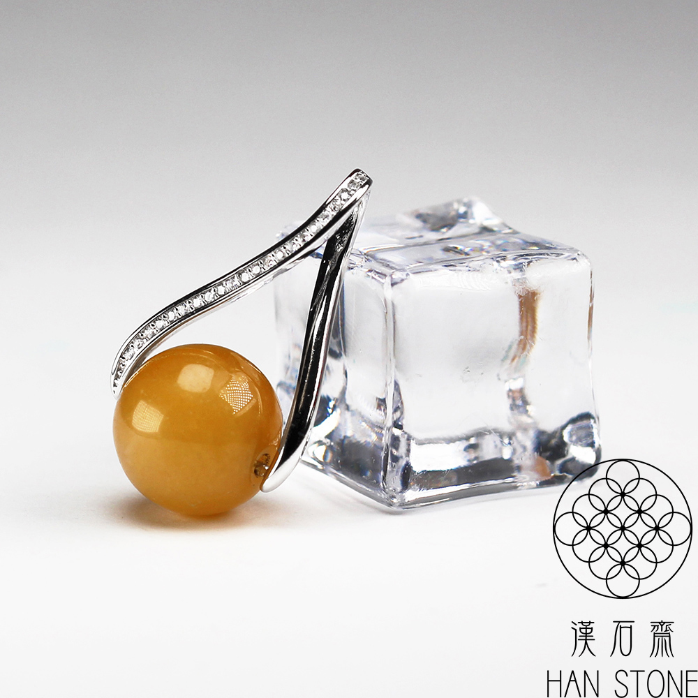 漢石齋 天然翡翠A貨 圓珠吊墜 黃翡種(12*12mm)品牌