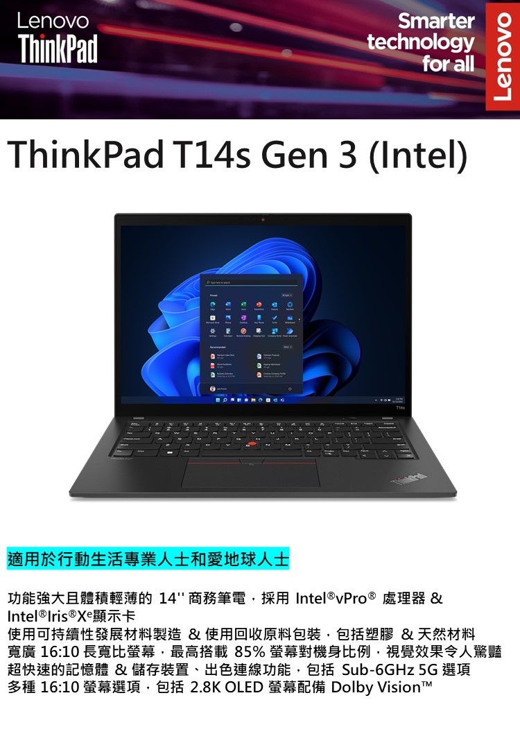 ThinkPad 聯想 14吋i5商務特仕筆電(T14s G