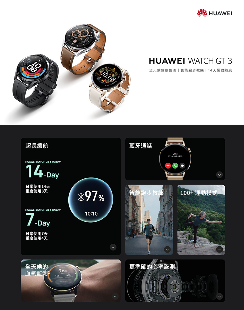 HUAWEI 華為 Watch GT3 46mm 健康運動智