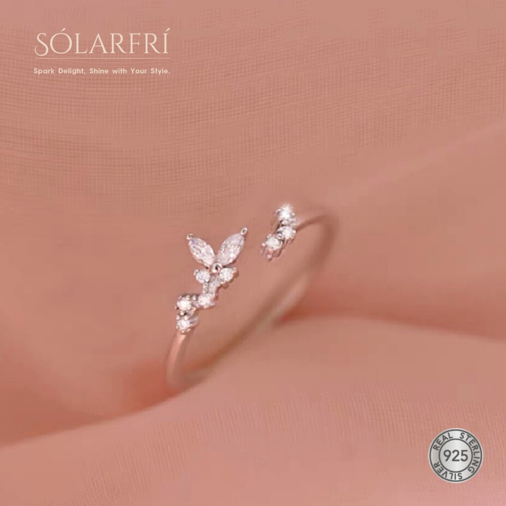 SOLARFRi 日系輕奢S925純銀鑽戒指高級CZ鑽鋯石 