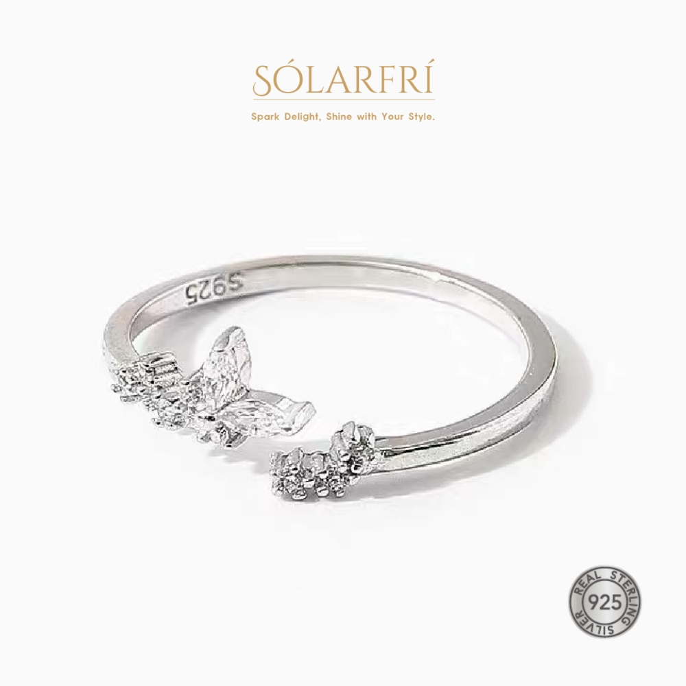 SOLARFRi 日系輕奢S925純銀鑽戒指高級CZ鑽鋯石 