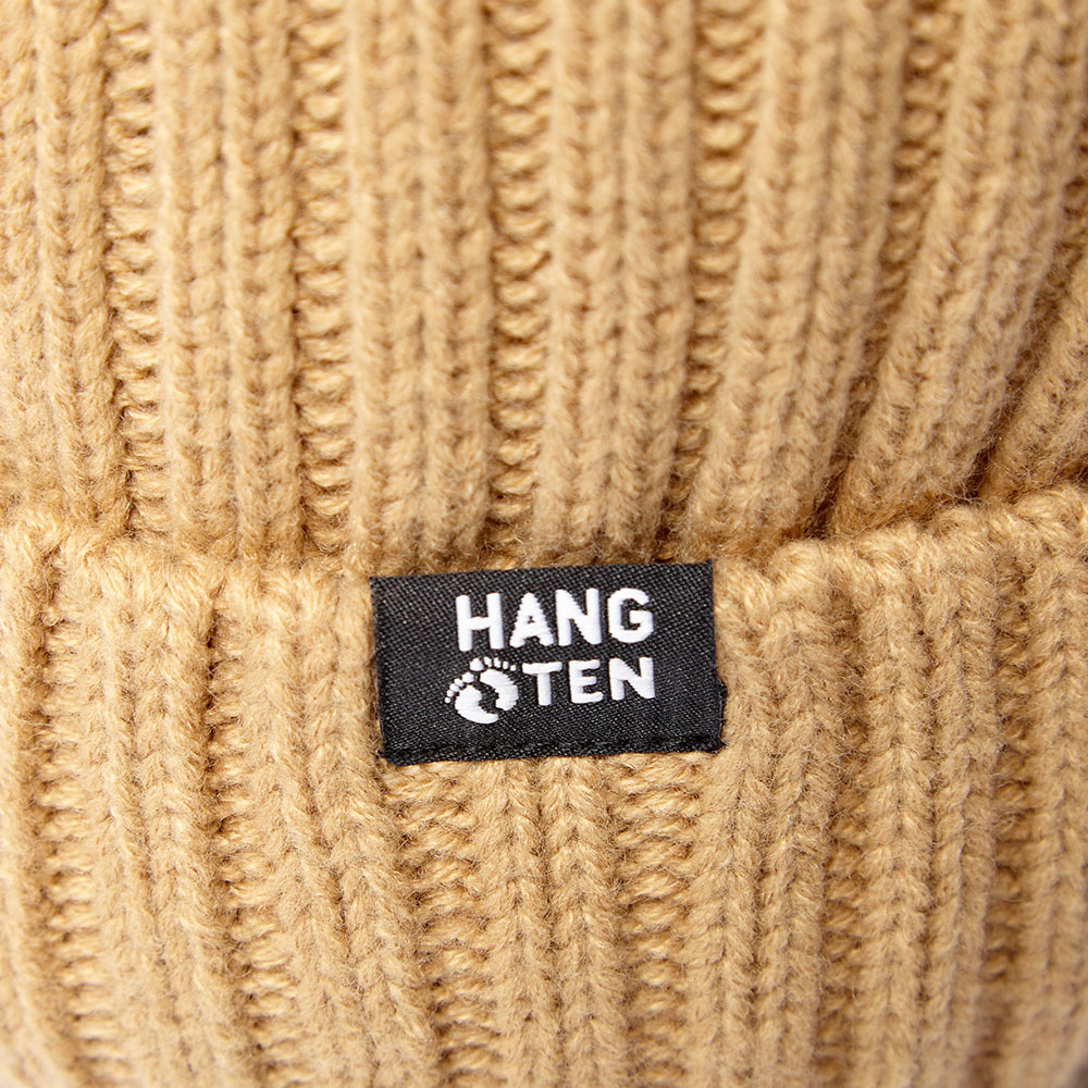 Hang Ten 配件-針織反摺毛線帽(淺卡其) 推薦