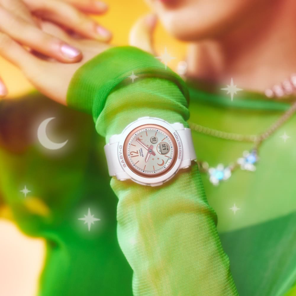 CASIO 卡西歐 群星光輝寬型錶面時尚腕錶 光輝白 41.