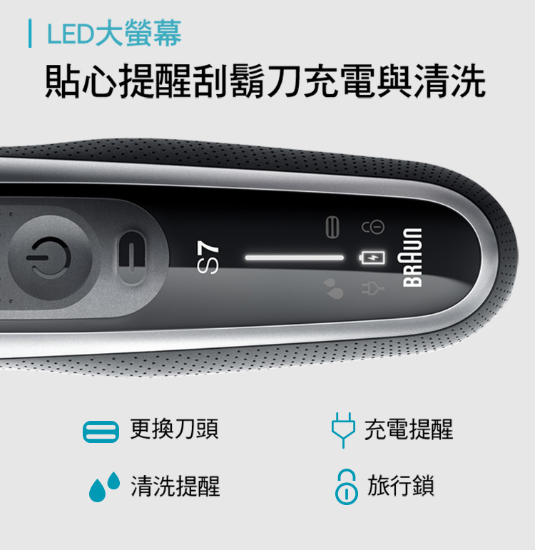 貼心提醒刮鬍刀充電與清洗