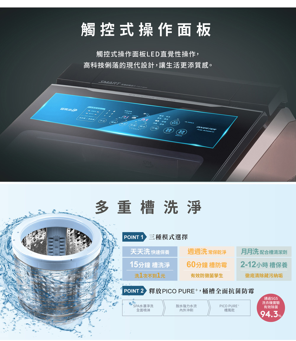 POINT 2釋放PICO PURE,桶槽全面抗菌防霉