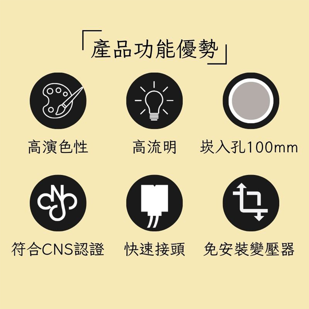 彩渝 CNS認證 LED崁燈系列 10cm 8w(崁燈 護眼