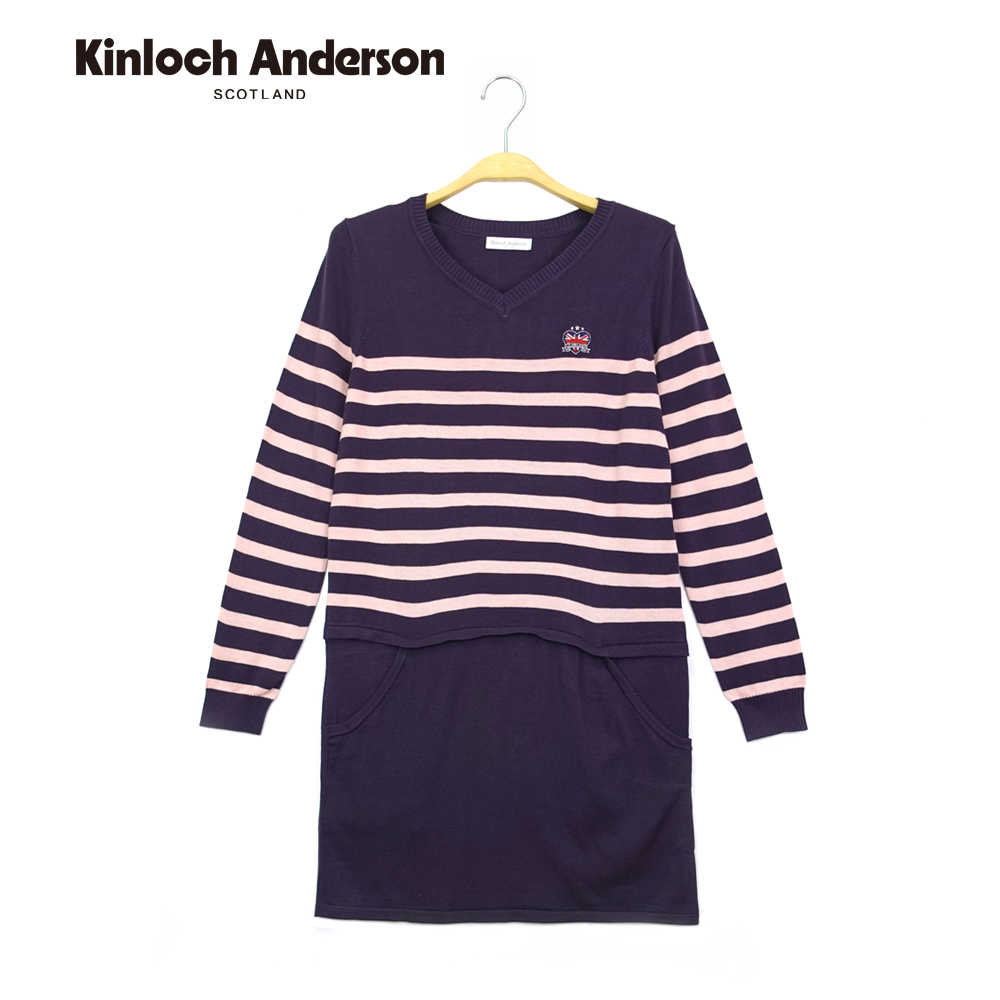 Kinloch Anderson 粉條長版針織長袖上衣 金安