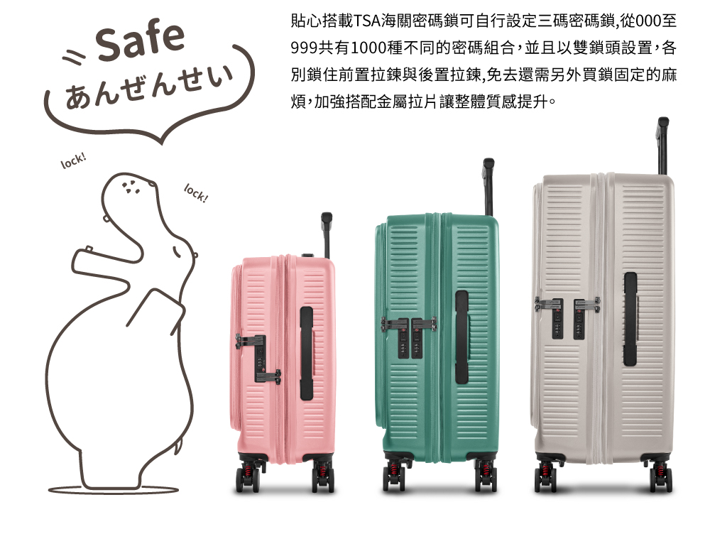 è²¼å¿æ­è¼TSAæµ·éå¯ç¢¼éå¯èªè¡è¨­å®ä¸ç¢¼å¯ç¢¼é,å¾000è³ 999å±æ1000ç¨®ä¸åçå¯ç¢¼çµå,ä¸¦ä¸ä»¥ééé ­è¨­ç½®,å å¥éä½åç½®æéèå¾ç½®æé,åå»ééå¦å¤è²·éåºå®çéº» ç©,å å¼·æ­ééå±¬æçè®æ´é«è³ªææåã 