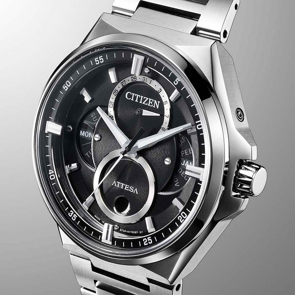 CITIZEN 星辰 鈦金屬 光動能月相手錶/42mm(BU