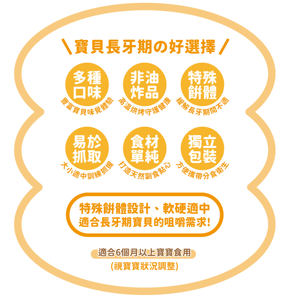 適合長牙期寶貝的咀嚼需求