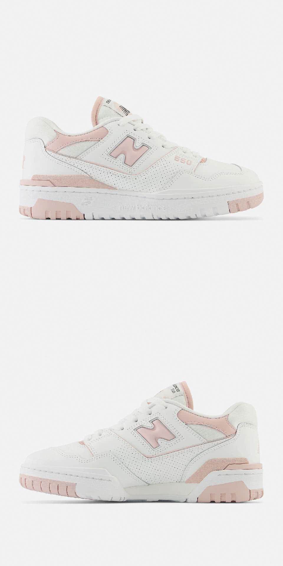 NEW BALANCE 休閒鞋 550 女鞋 白 粉 皮革 