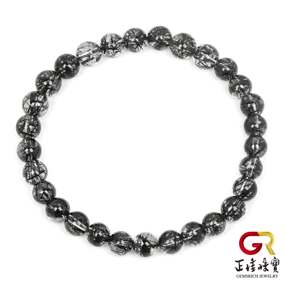 正佳珠寶 黑鈦晶 黑髮晶 頂級淨透 5.7-6.2mm 黑鈦