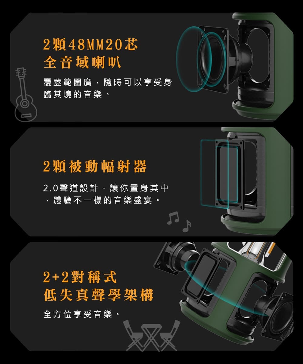 2.0聲道設計,讓你置身其中