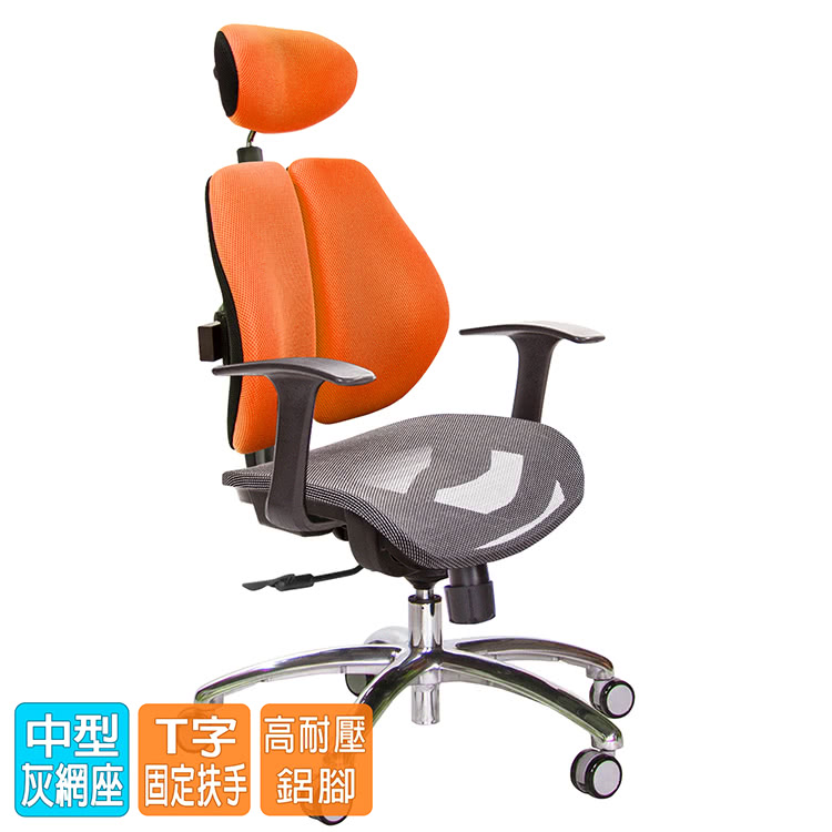 GXG 吉加吉 高雙背網座 電腦椅 鋁腳/T字扶手(TW-2