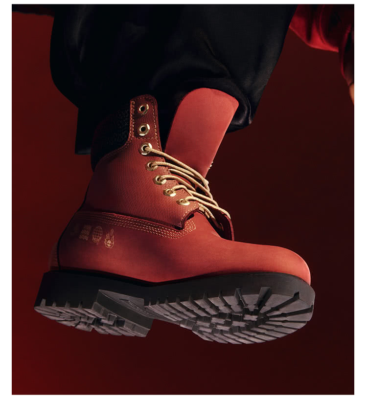 Timberland 男款深紅色新年特別款防水六吋靴(A29