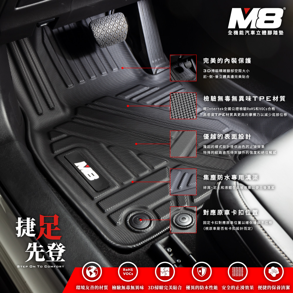 M8 全機能汽車立體腳踏墊(SUBARU CROSSTREK