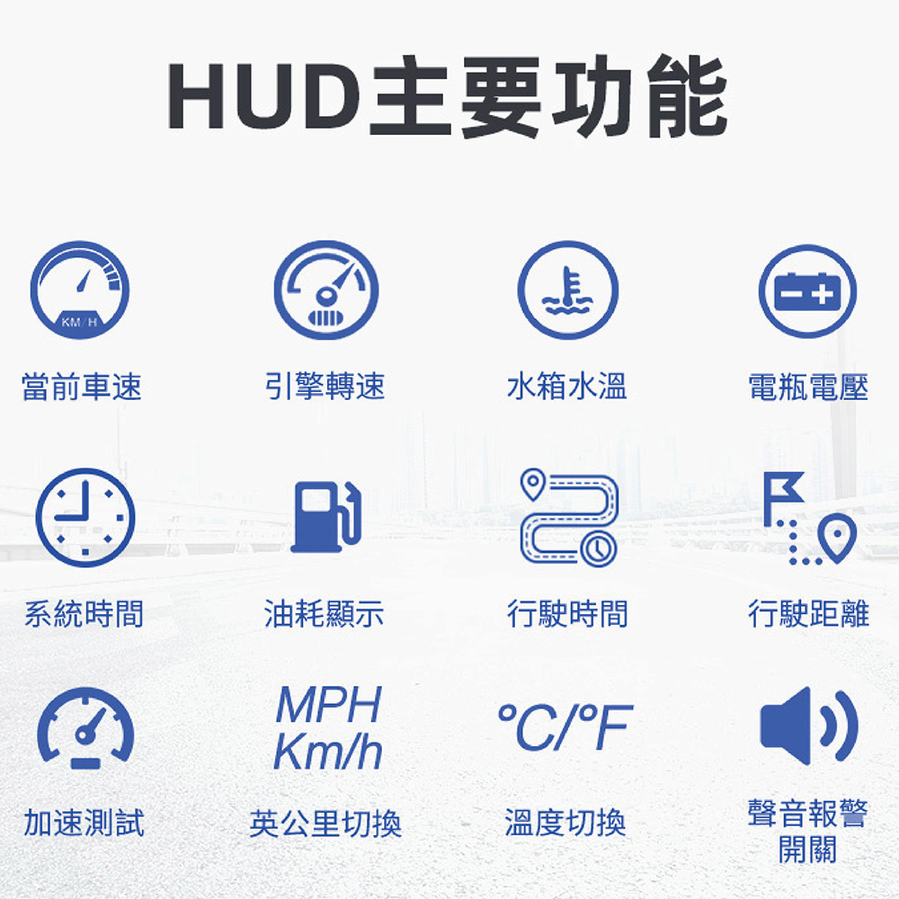 新款M5 HUD 抬頭顯示器 OBD2 白光清晰大字體 多功