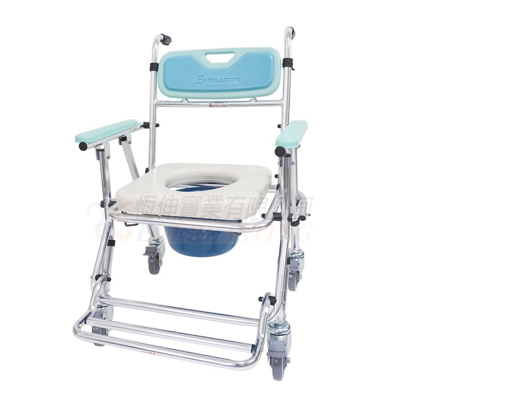 海夫健康生活館 恆伸 便利座 鋁製有輪 收合便椅 四合一款(