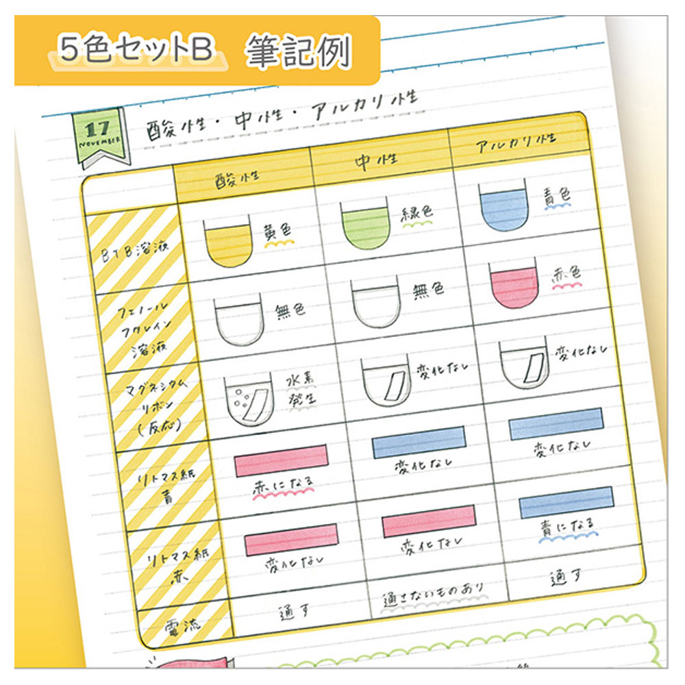 5色B 筆記例