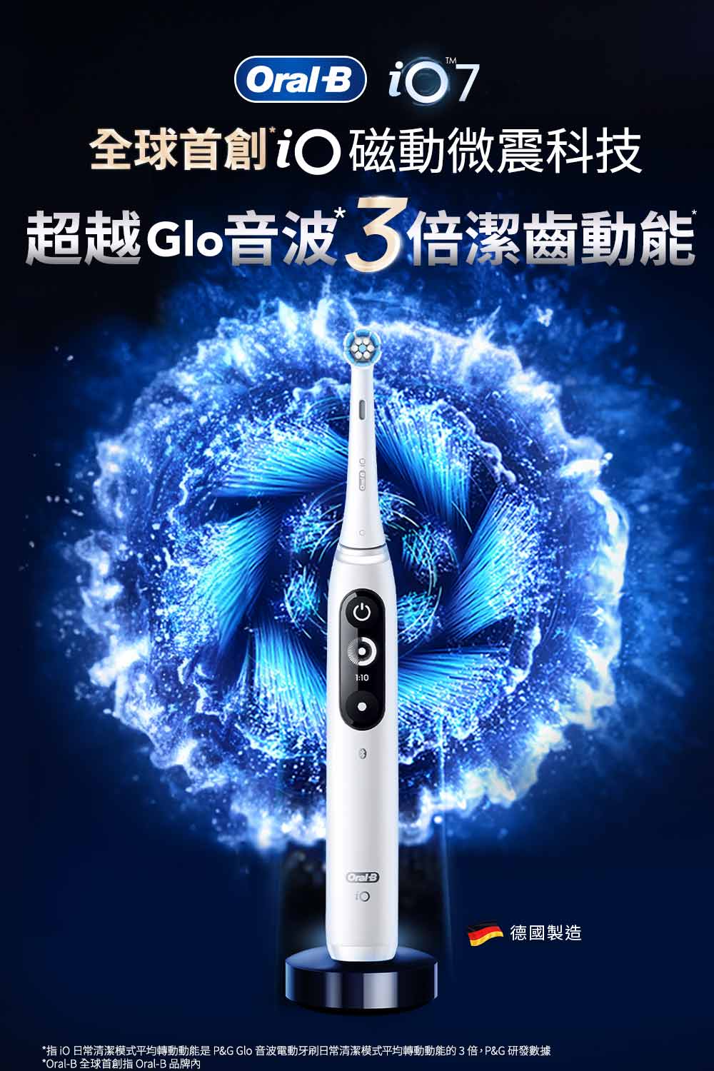 德國百靈Oral-B- iO7 微磁電動牙刷(白) 推薦