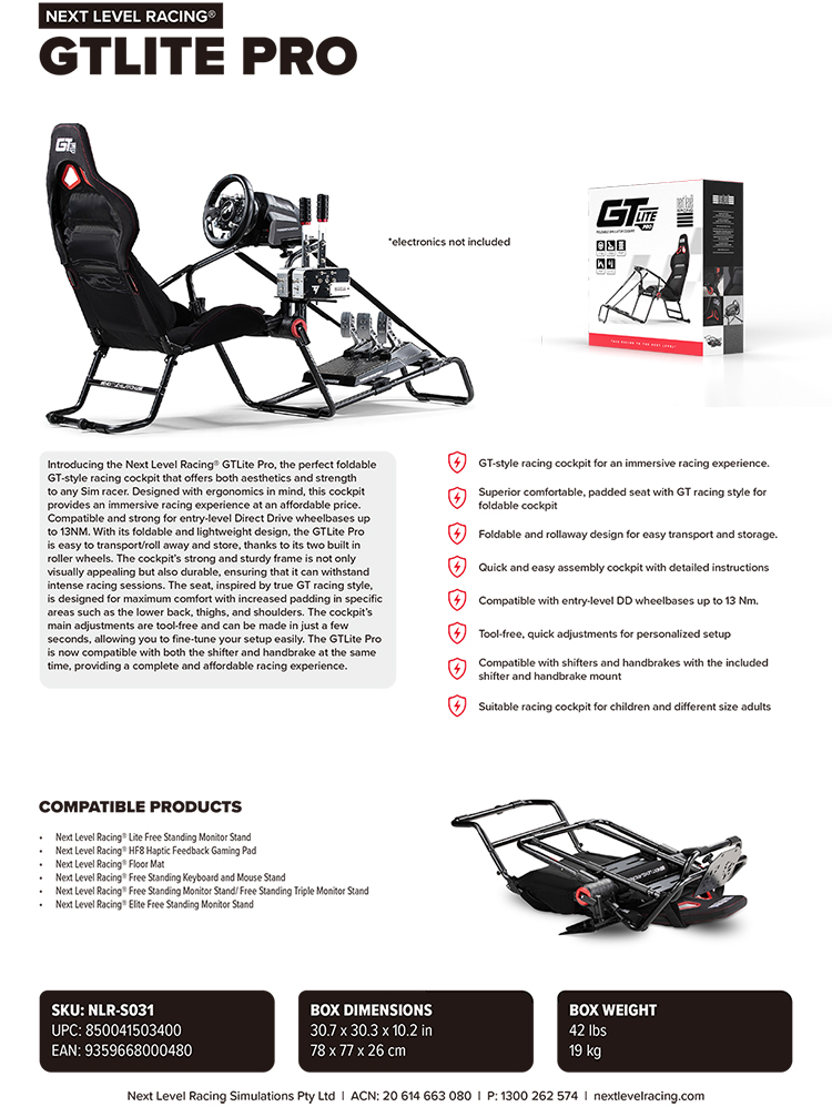 NLR GT LITE PRO賽車椅(適用直驅)優惠推薦